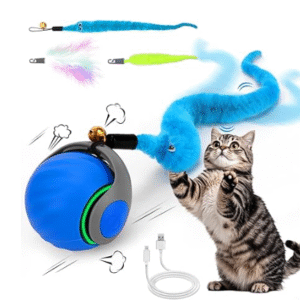 Interactive Cat Toy Ball – Motion-Activated, Automatic Rolling with Feather Tail for Indoor Cats