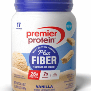 Premier Protein Powder Plus Fiber, 25g Protein, 7g Fiber, Vanilla, No Sugar