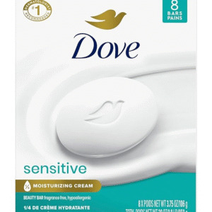Dove Sensitive Skin Beauty Bar, Fragrance-Free, Hypoallergenic, 8 Bars (3.75 oz each)