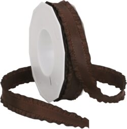 Morex: Ribbon Double Ruffle Ribbon – Chocolate