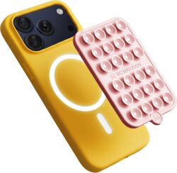 OCTOBUDDY: Dual Magnetic & Suction Phone Mount – Hands-Free Selfie & Video Holder, Chalk Pink