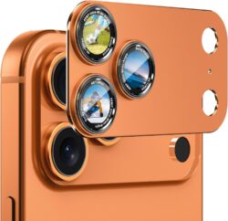 CACOE Camera Lens Protector for iPhone 17 Pro Max – Tempered Glass, Anti-Scratch, Drop-Proof, Orange