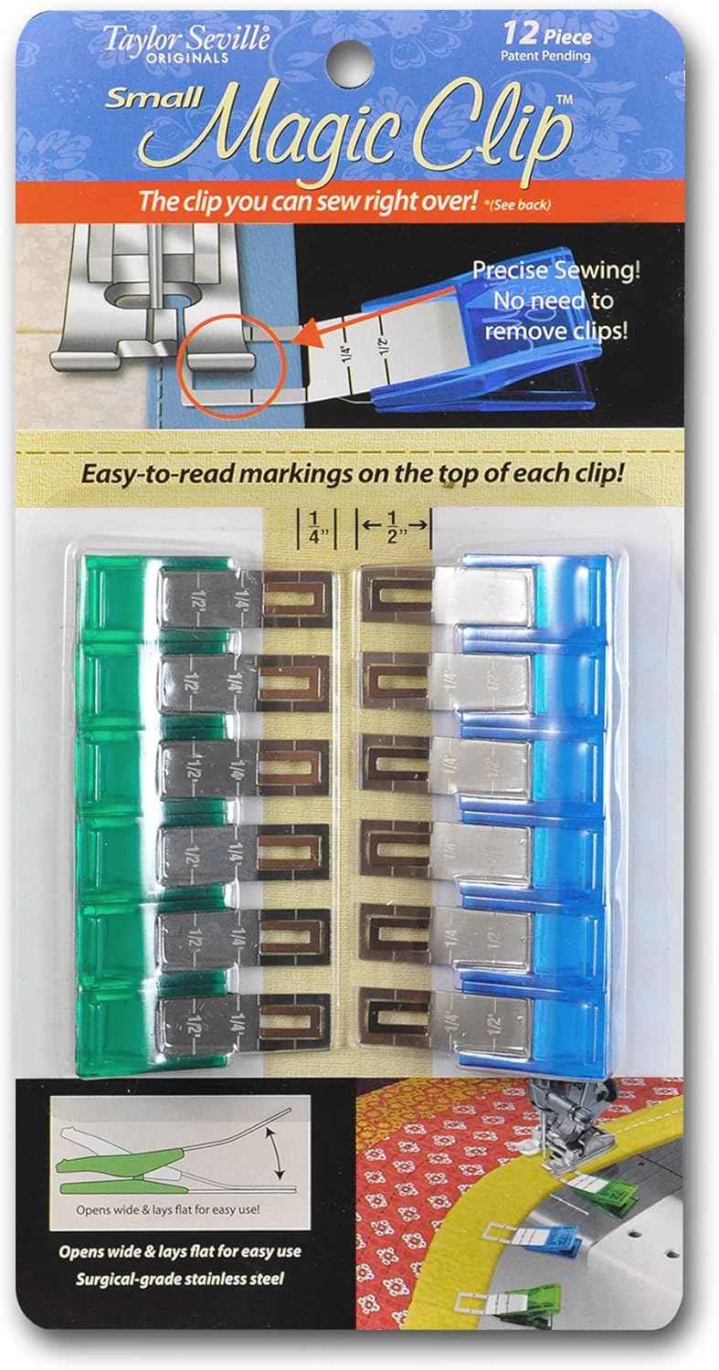 Taylor Seville: Small Magic Clip Sewing and Quilting Clips – 12 Piece