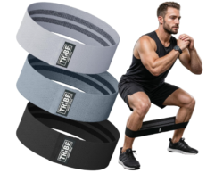 Tribe: Lifting Resistance Bands for Working Out – 3 Pack Fabric Exercise Bands for Legs, Glutes & Full-Body Training