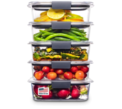 Rubbermaid: Brilliance Tritan Food Storage Containers, BPA-Free Airtight Lids, Set of 5 (3.2 Cup)