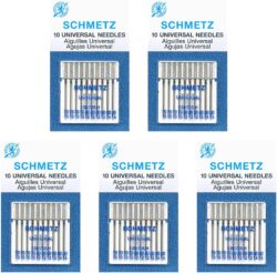 Schmetz: Universal Sewing Machine Needles Assorted Sizes 50 Pack (5 Cards)