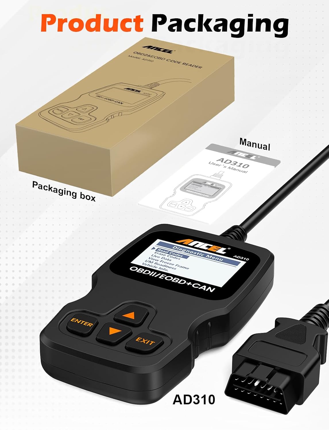 ANCEL AD310 Classic Enhanced Universal OBD II Scanner Car Engine Fault Code Reader CAN Diagnostic - Image 8