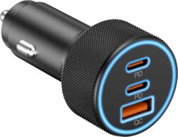 Car Charger USB C, 3 Port 67W Dual USB-C & USB-A Car Phone Charger Adapter