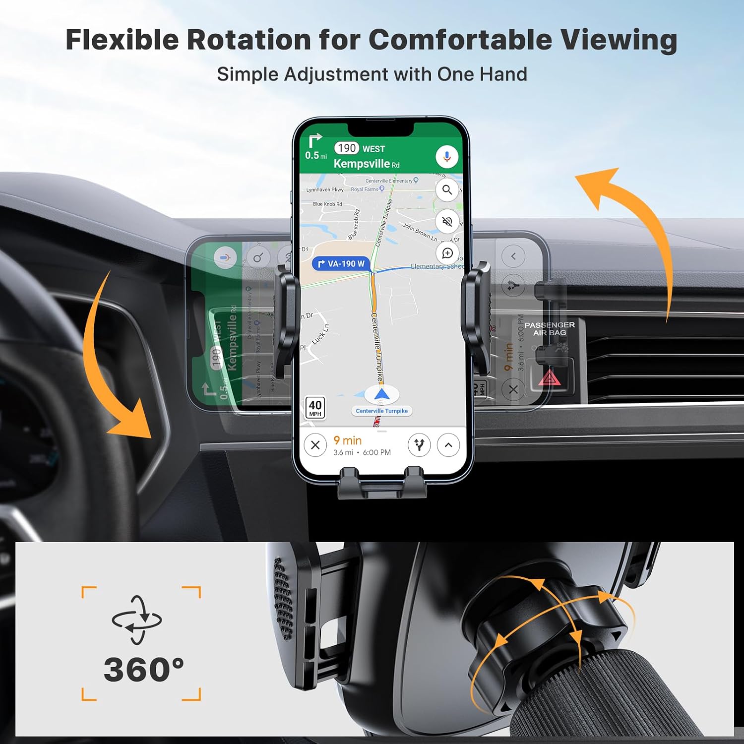 miracase Phone Holders for Your Car with Metal Hook Clip - Image 5