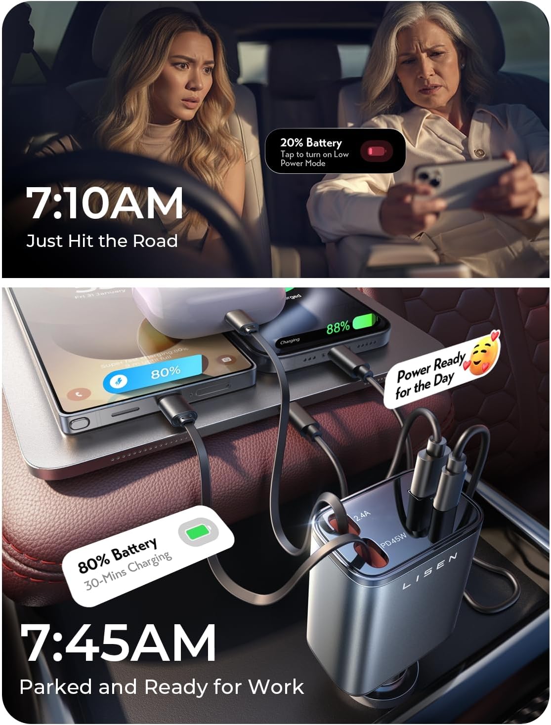 LISEN Retractable Car Charger - Image 5