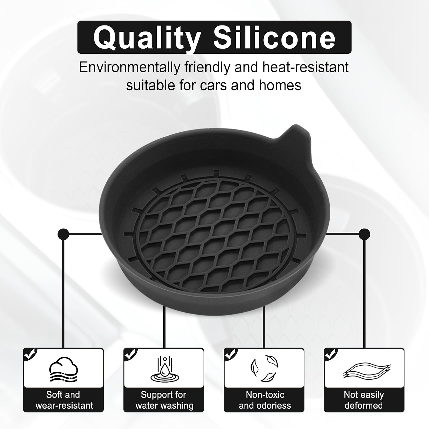 Car Cup Holder Coaster, Silicone Cup Holder Insert, Universal Non-Slip Cup Holders, Car Accessories - Image 5