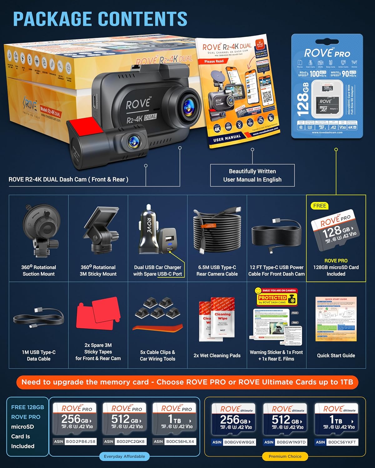 ROVE R2-4K Dual Dash Cam Front and Rear - Image 6