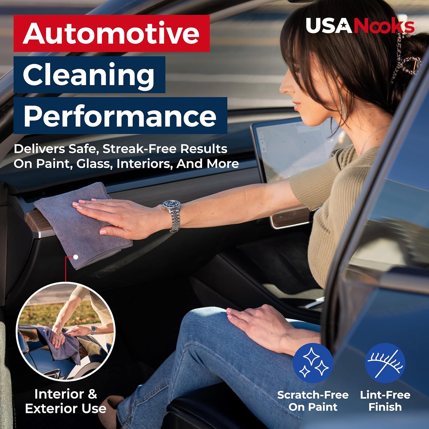 USANOOKS Microfiber Cleaning Cloth Grey - Image 5