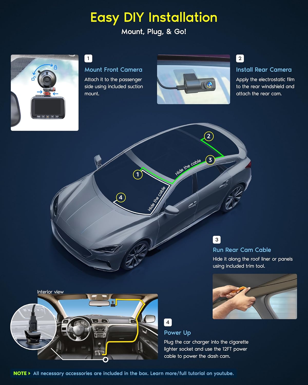 ROVE R2-4K Dual Dash Cam Front and Rear - Image 7