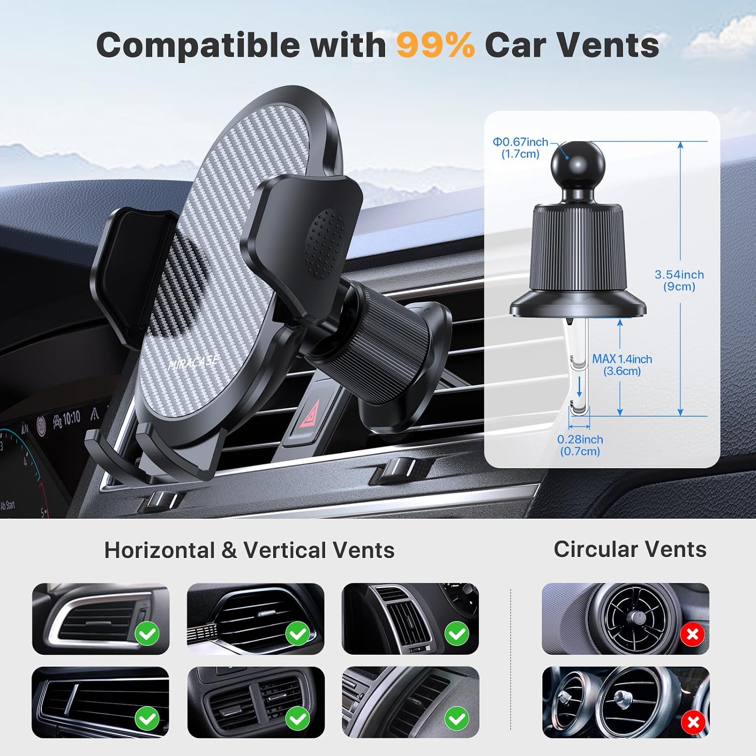 miracase Phone Holders for Your Car with Metal Hook Clip - Image 2