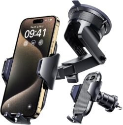 [True Military-Grade] Car Phone Holder VANMASS [Upgraded Strongest Suction&Clip] Cell Phone Mount
