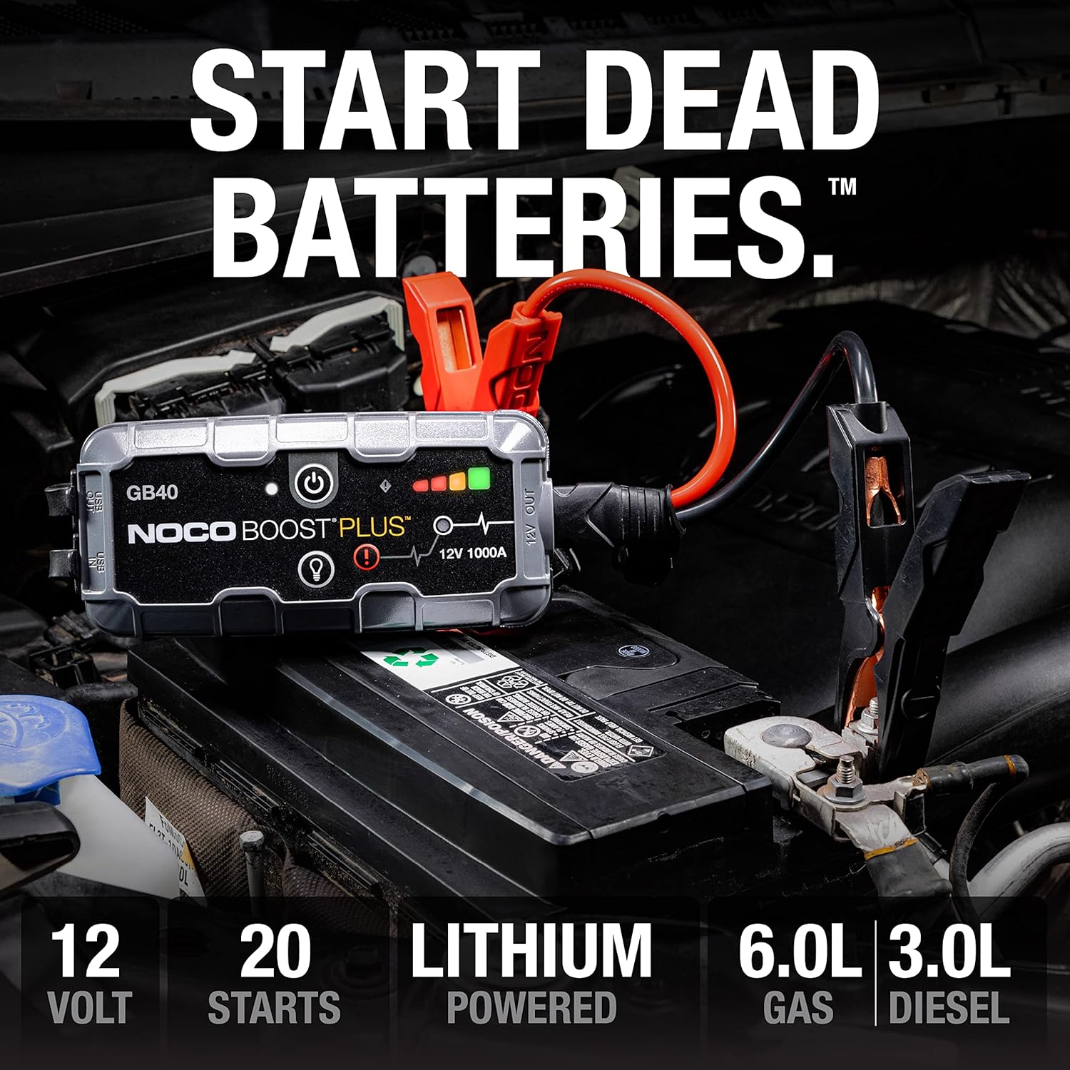 NOCO Boost GB40 12V 1000A UltraSafe Portable Lithium Jump Starter - Image 2